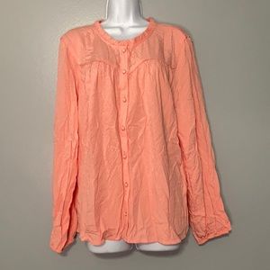 ✅Lauren Conrad New With Tags Orange Rayon Blouse Size XL✅